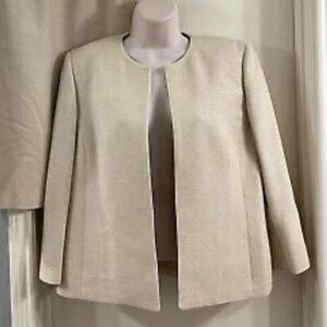 KASPER Beige Open Front Suit Jacket 6P NWT